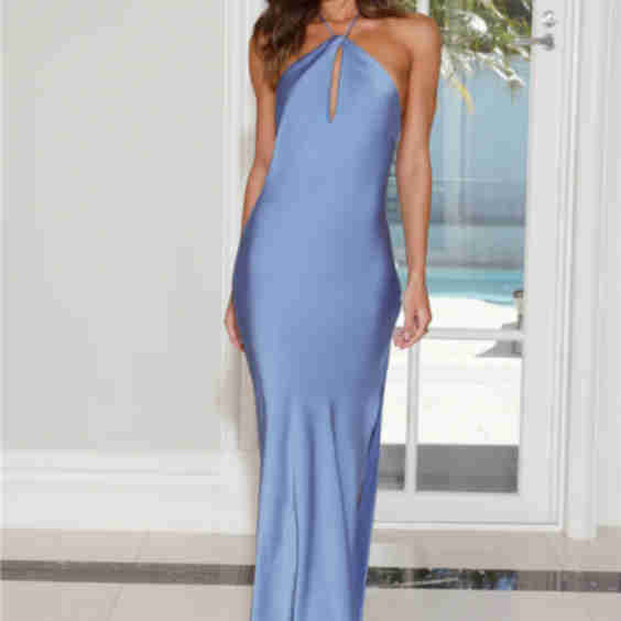 Admired from All Angles Satin Halter Maxi Dress