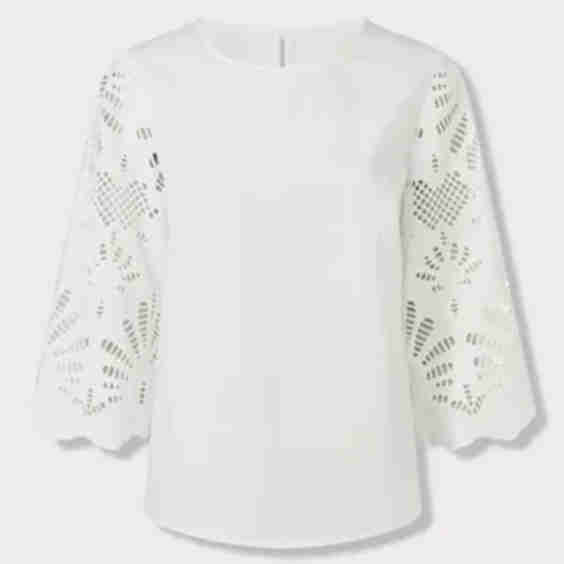 Spitzen Bluse Mit 3/4-Arm