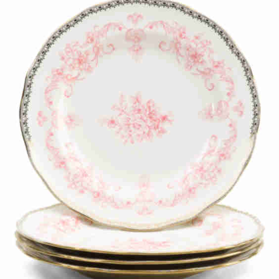 Set of 4 Porcelain Genevieve Dinner Plates