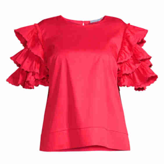 Plus Size Juliette Ruffled Cotton Blouse
