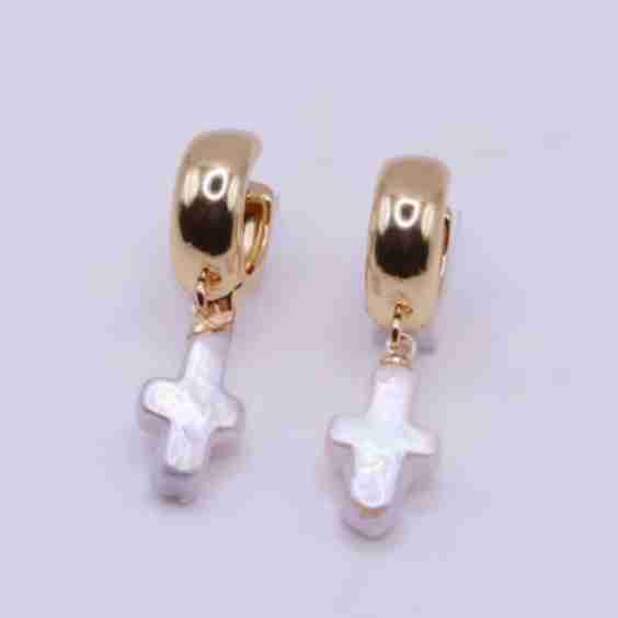 The Faithful Pearl Huggies Earrings