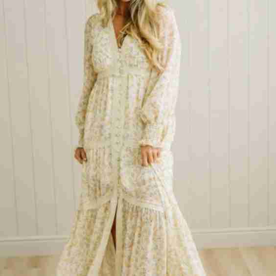 Floral + Lace Button Down Maxi Dress