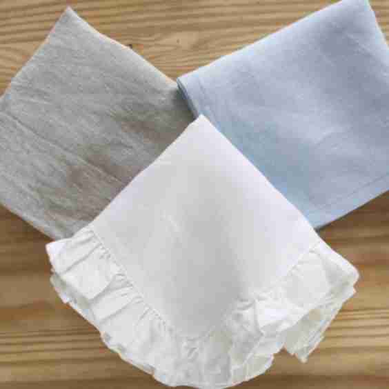Personalised Christmas Table Handcrafted Linen Napkins