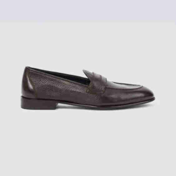 Appia Grained Leather Penny Loafers