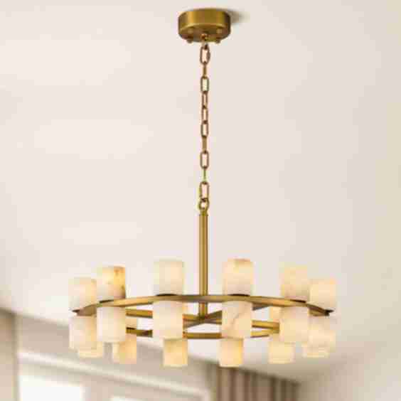Modern Alabaster Glass Chandelier