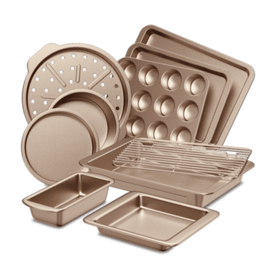 Essential Nonstick Bakeware Set with Wider Grips (10-Piece)