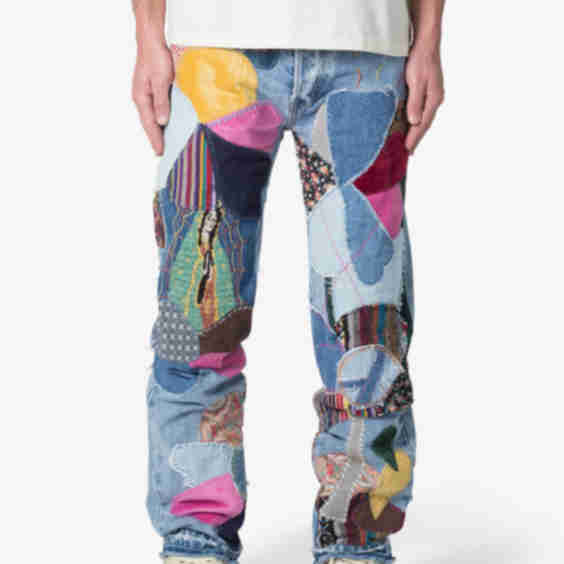 V647 Baggy Patchwork Denim Jeans