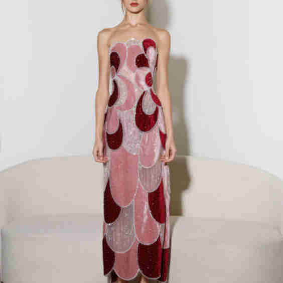 Raisa Embroidered Velvet Gown