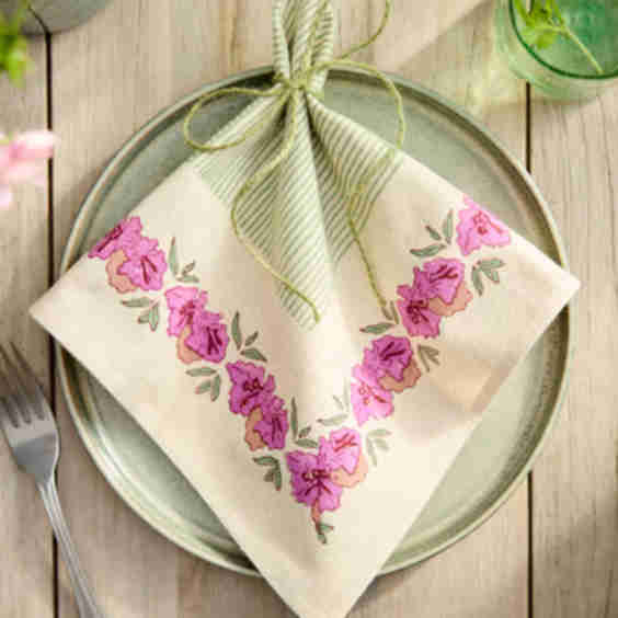 Blossom + Stripe Napkin