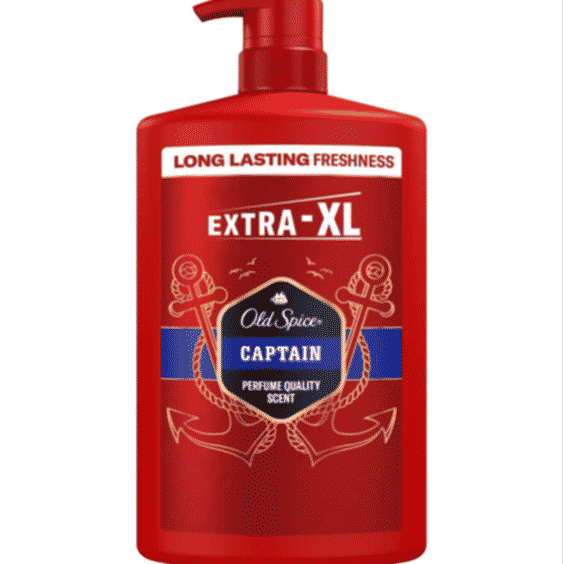 Captain Men's Shower Gel and Shampoo Multi-Use 3-in-1 Hair-Face-Body Wash
