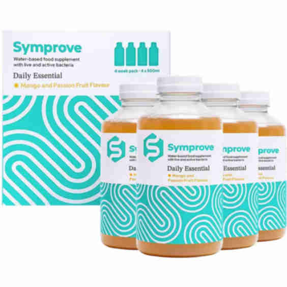 Water-Based Gut Supplement with Live and Active Bacteria, Mango and Passion Fruit Flavour 4x500ml