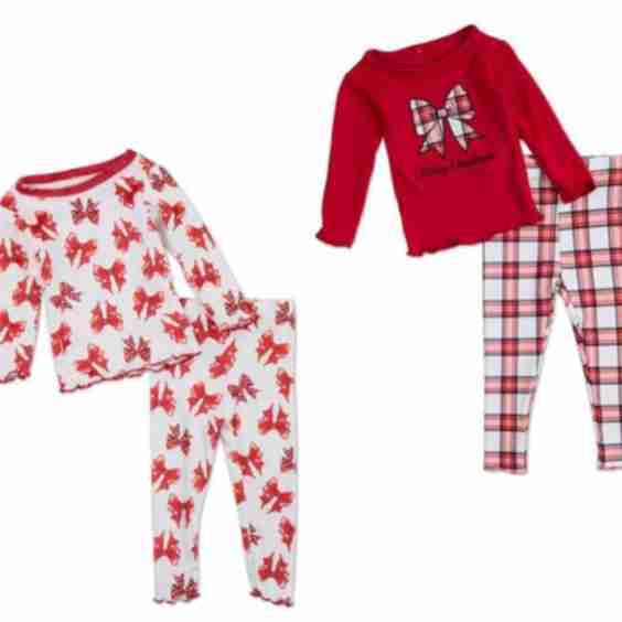 Baby Girls 4 Pc Christmas Pajama Pant Set