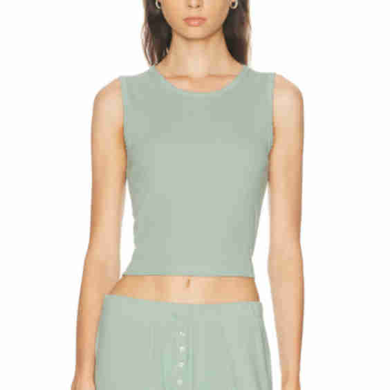 Pointelle Sleeveless Crew Top