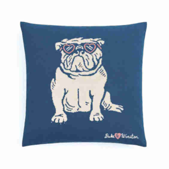 Bulldog Heart Throw Pillow