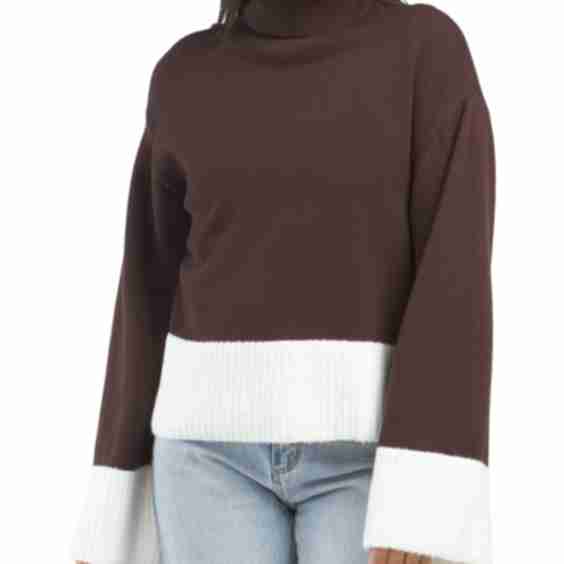 Two Tone Turtleneck Sweater