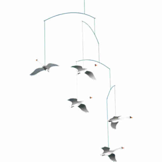 Scandanavian Swans Mobile