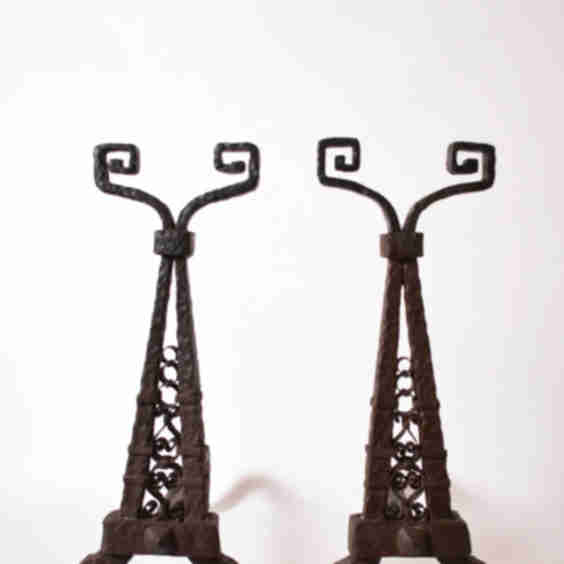 Pair of Directoire Period Andirons Xixth C