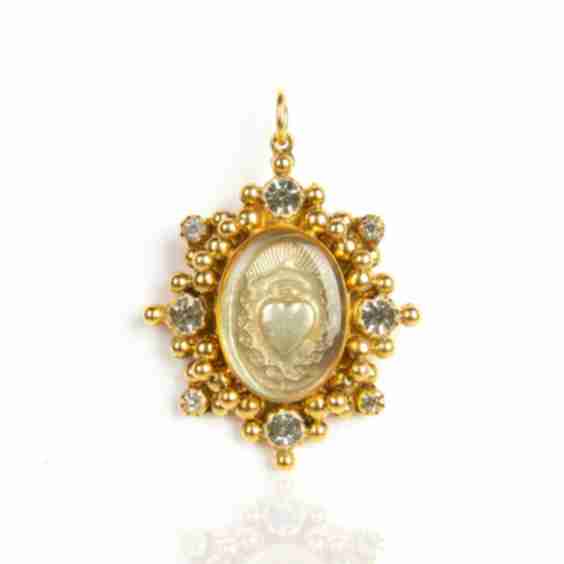 Oval Cloister Sacred Heart Charm