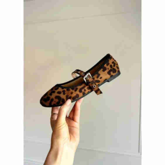 Leopard Buckle Ballet Flat