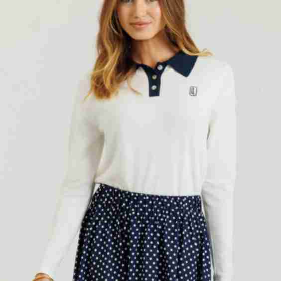 Two Tone Knit Polo