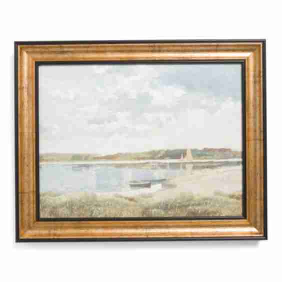 16x20 Coast With Sailboat Wall Art