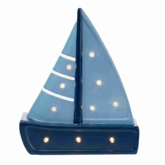 Little Skipper Hand Painted Nautical Sailboat Table Top Lamp/Light