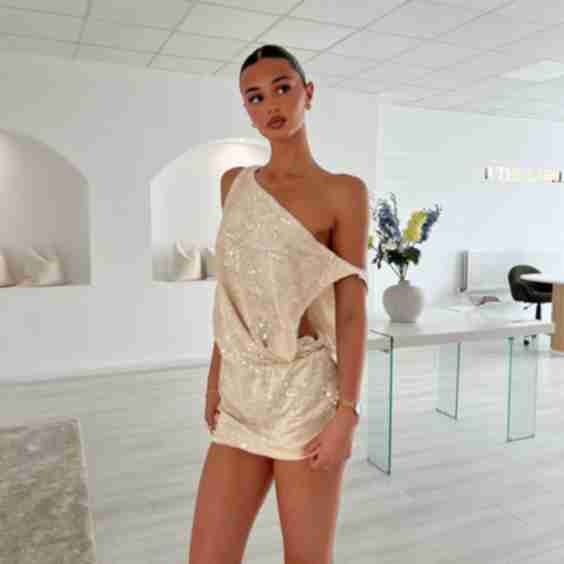 Sequin Tee Mini Dress
