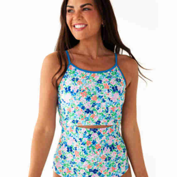Tie Back One Piece in Watercolor Floral