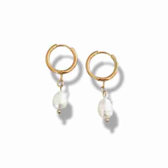 Pearl Drop Hoops