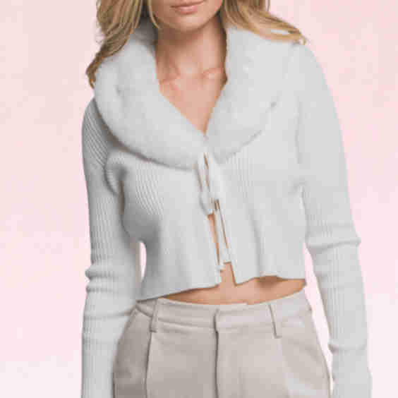 Fur Trim Cardigan