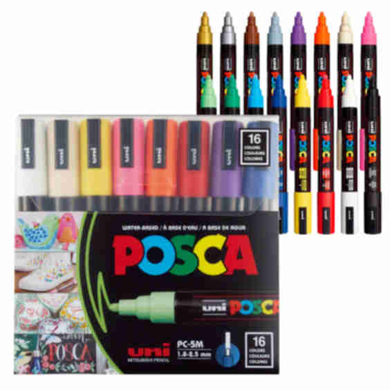 PC-5M, Water-Based Paint Markers (16 Pack)