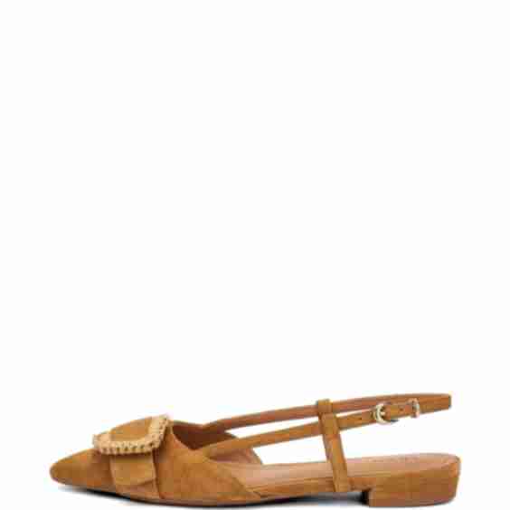 Raffia Buckle Suede Pumps