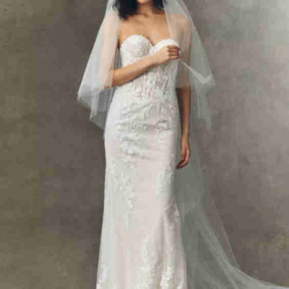 Pronovias x Anthropologie Weddings Clean Cathedral Veil With Blusher