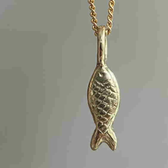 Gold Scaled Fish Pendant