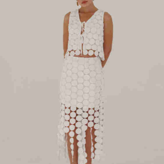 Sofia High Waist Circle Crochet Midi Skirt