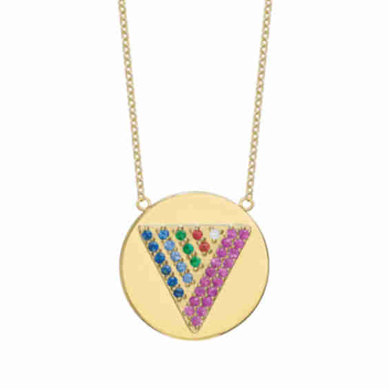Love Triangle Token Sapphire Necklace