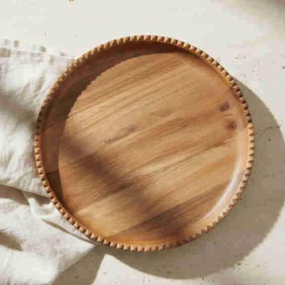 Ayla Wood Lazy Susan Scalloped Edge