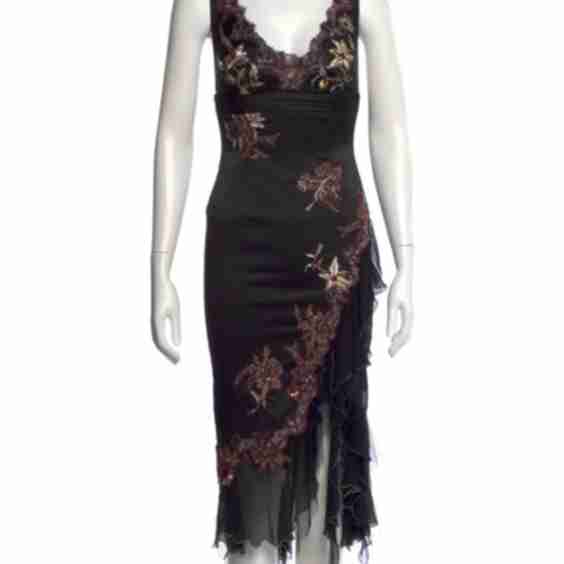 Floral Print Midi Length Dress