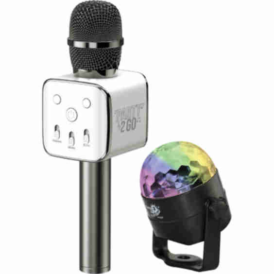 Party2-Go Karaoke Mic Disco Ball Combo