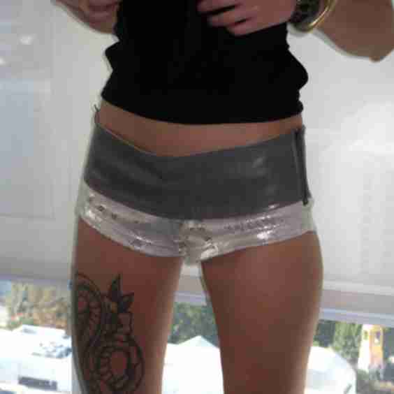 Colorblock Faux Leather Micro Shorts