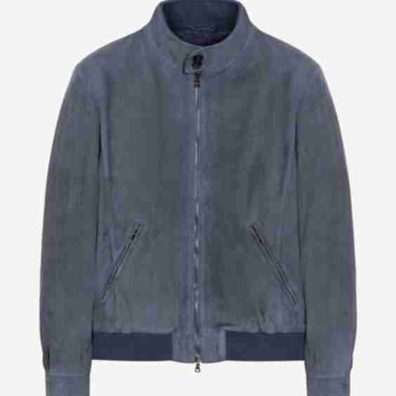 Classic Bomber Jacket in Goatskin Suede Leather