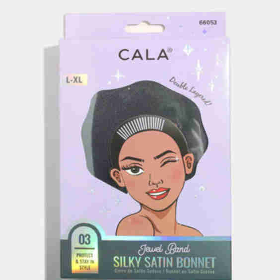 Jewel Band Silky Satin Bonnet Double Layered
