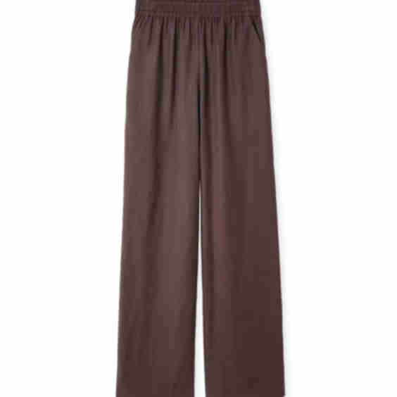 Elastic Waist Wide Leg Fit Trousers
