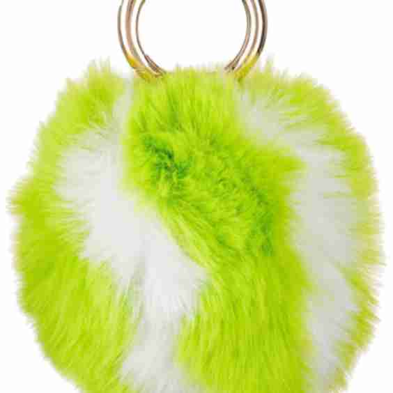 Furry Tennis Ball Keychain