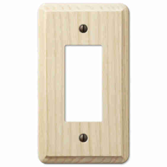 Single Rocker Wallplate in Unfinished Ash Wood