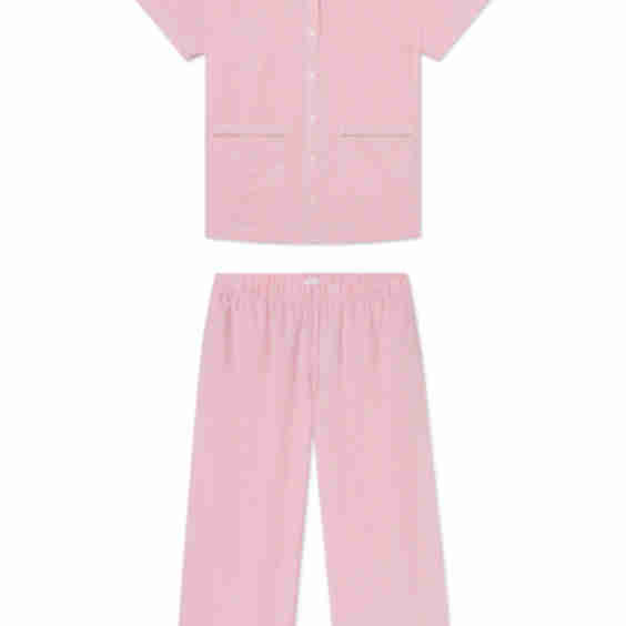 Poplin Piped Shorts Set