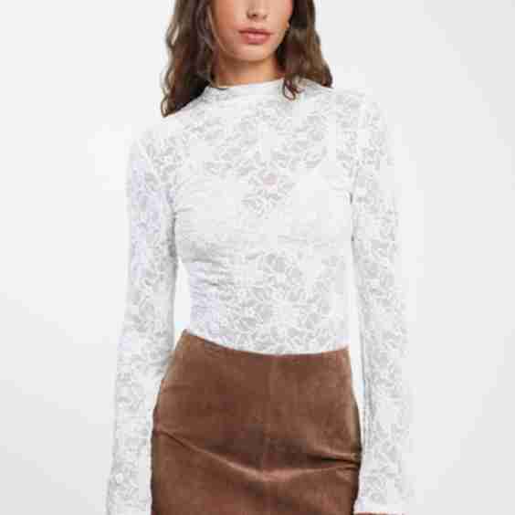 Harlowe Lace Roll Neck Top