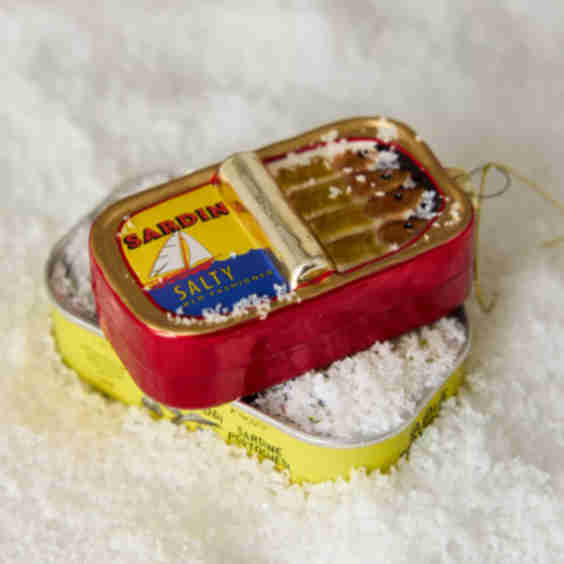 Sardine Tin Glass Ornament