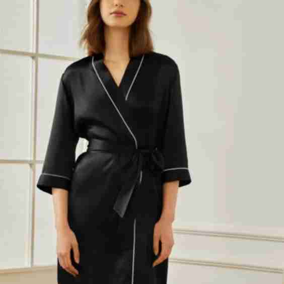 Michelle Silk Knee Length Robe