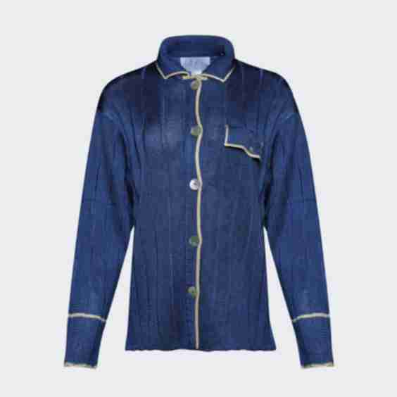 Long Sleeve Wide Rib Pajama Shirt